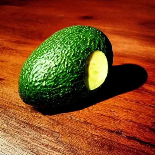 Image similar to an avocado pit that looks like the head of bob ross