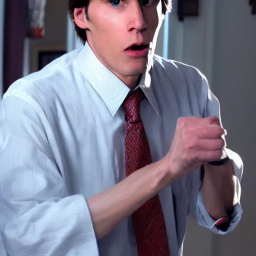 Image similar to Live Action Still of Jerma in Weekend at Bernie's, real life, hyperrealistic, ultra realistic, realistic, highly detailed, epic, HD quality, 8k resolution, body and headshot, film still