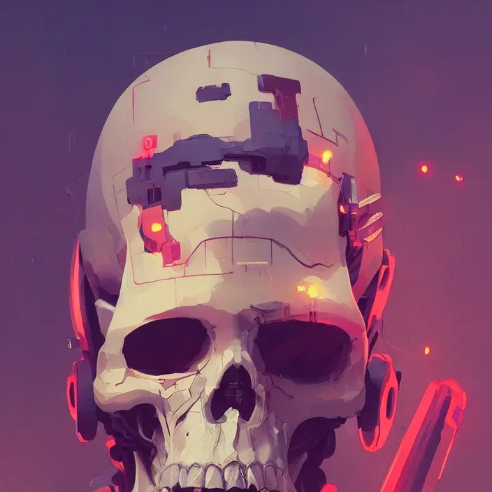 Image similar to a beautiful painting of a cyberpunk skull by sergey kolesov and pascal blanche and greg rutkowski and sachin teng. in style of digital art. colorful comic, symmetry, hyper detailed. octane render. trending on artstation