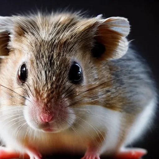 Image similar to hybrid half hamster half arnold schwarzenegger, national geographic photo