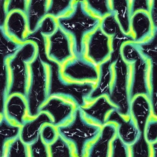 Image similar to beautiful marble pattern that is neon green, electric blue, and black