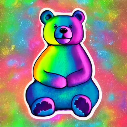 Image similar to rainbow cosmic bear