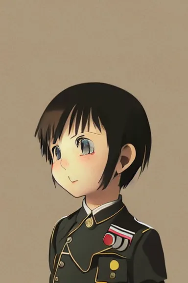 Prompt: beautiful little boy in nazi male uniform. made in abyss art style, sharps focus, cute detailed artwork, anatomically correct, ilya kuvshinov, reflection, perfect composition, wallpaper mobile, digital art, detailed anime soft face, symmetrical face, western comic, illustration, realistic, nazism, smooth, lois van baarle, soft details, illumination