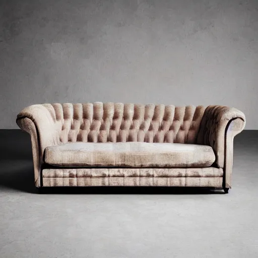 Prompt: a photo of an anthropomorphic sofa