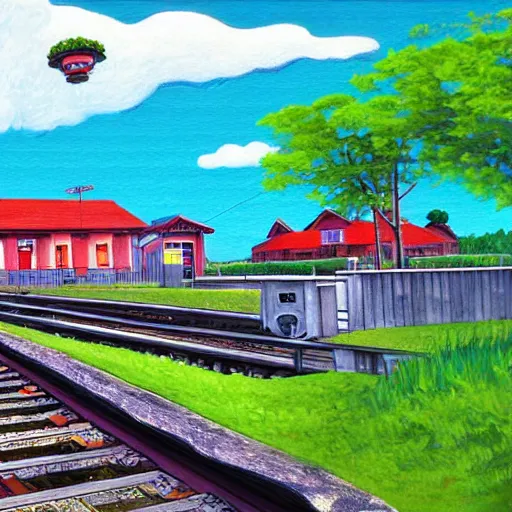 Image similar to Train station, Ponyo art