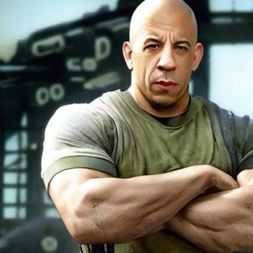 Prompt: vin diesel, as a character in mw 2