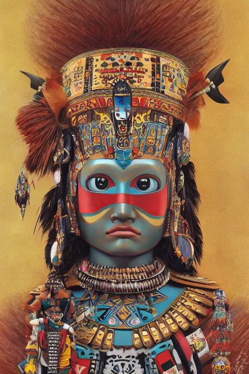 Image similar to portrait of a beautiful a Hopi kachina, Warhammer, highly detailed, artstation, illustration, art by Gustav Klimt and Range Murata and Ilya Kuvshinov and Sakimichan