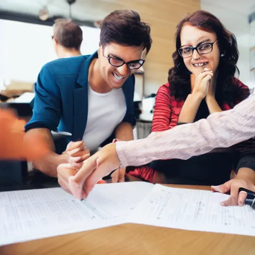 Image similar to stock photograph of people enjoying making a gantt chart, movement, energy, coffee