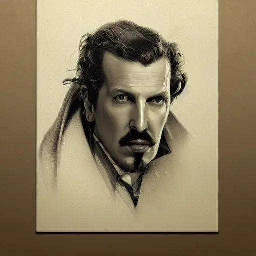 Image similar to amazing lifelike award winning pencil illustration of vincent price trending on art station artgerm greg rutkowski alphonse mucha cinematic