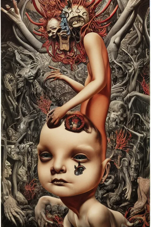 Prompt: by james jean, by mark ryden, by frank frazetta, by alex grey, by h r giger