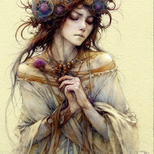 Prompt: ( ( ( ( ( beautiful priestess of the sun. muted colors. radiant. ) ) ) ) ) by jean - baptiste monge!!!!!!!!!!!!!!!!!!!!!!!!!!! high resolution