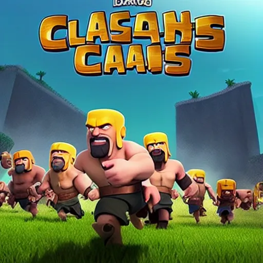 Image similar to clash of clans film poster concept