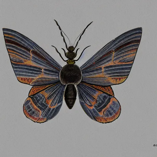 Image similar to scientific illustration of a beautiful moth