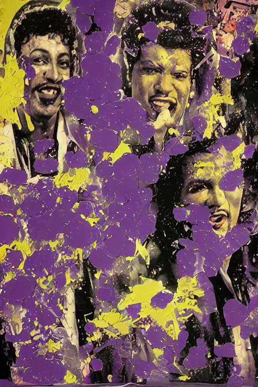 Prompt: purple rain, by mimmo rotella