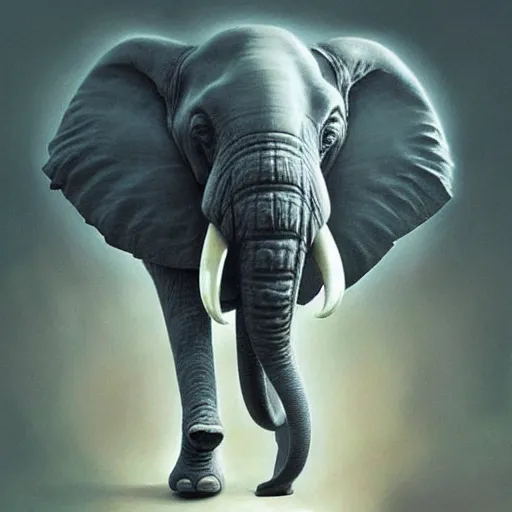 Image similar to “elephant, digital art, intricate, elegant, digital painting, concept art, smooth, sharp focus, illustration, by Ruan Jia and Mandy Jurgens and Artgerm and William-Adolphe Bouguerea