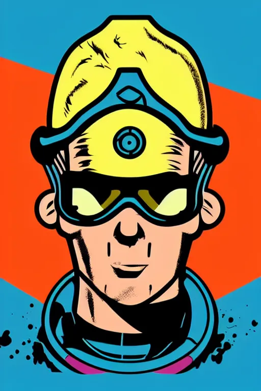 Image similar to fallout 7 6 retro futurist illustration art by butcher billy, sticker, colorful, illustration, highly detailed, simple, smooth and clean vector curves, no jagged lines, vector art, smooth andy warhol style