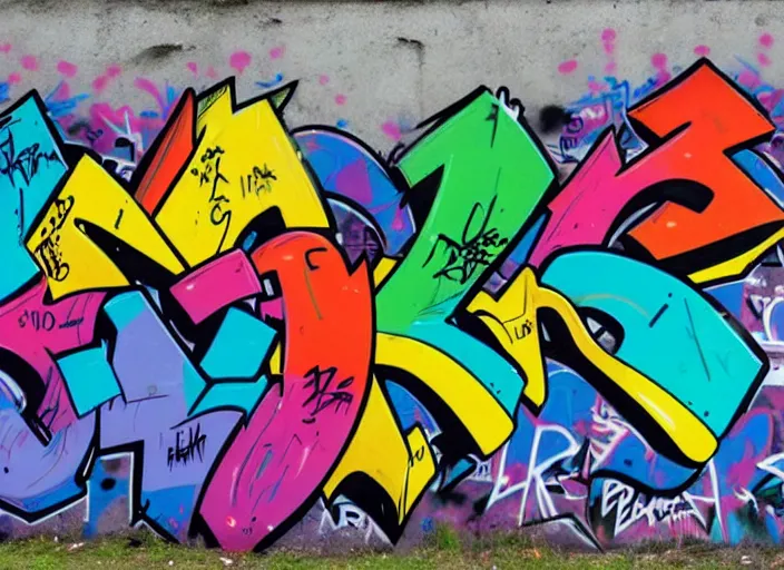 Prompt: text'petter ', graffiti writing, wildstyle, cool, hiphop, colorful