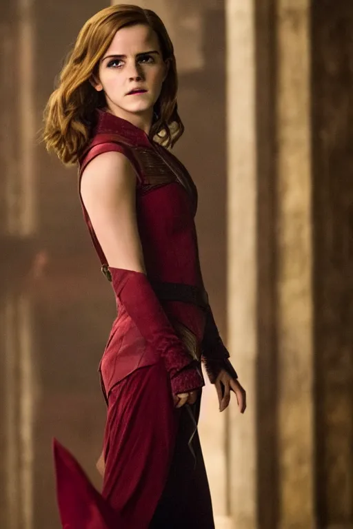 Image similar to Still of Emma Watson as Scarlett Witch