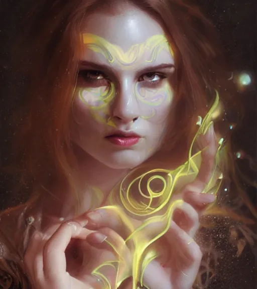 Image similar to lightpainting, diffuse lightpainting, fantasy, intricate wiccan facial lightpainting, elegant light, highly detailed, lifelike, photorealistic, artstation, concept art, smooth, sharp focus, art by john collier, albert aublet, krenz cushart, artem demura, michael bosanko