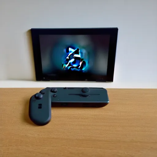 Prompt: nintendo switch in the shape of a desktop computer