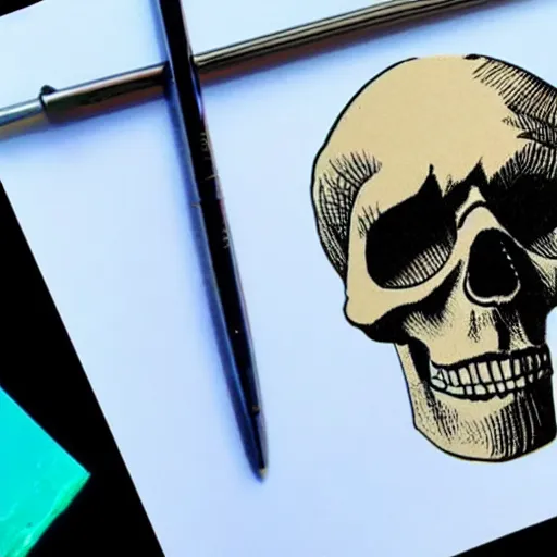 Image similar to ink dropped in water in shape of skull