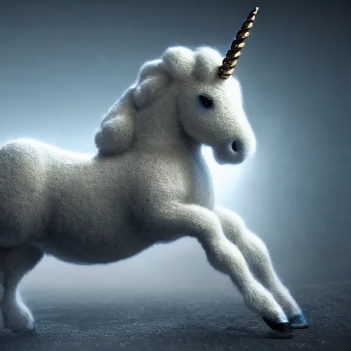 Prompt: full body pose, hyperrealistic photograph of a cute wooly unicorn, dim volumetric lighting, 8 k, octane beautifully detailed render, extremely hyper detailed, intricate, epic composition, cinematic lighting, masterpiece, trending on artstation, very very detailed, stunning, hdr, smooth, sharp focus, high resolution, award, winning photo, dslr, 5 0 mm