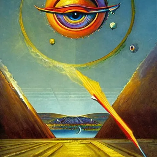 Image similar to Entering the all seeing eye large scale painting by Robert McCall and Vladimir Kush