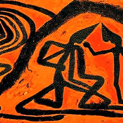 Image similar to psychedelic trance, paleolithic cave painting