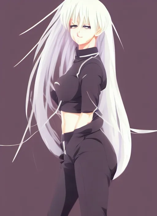 Prompt: cell shaded beautiful anime girl with white hair, full body | | anime key visual, official media, illustrated by wlop, moebius, studio ghibli, trending on pixiv, beautiful, clean linework, extreme detail