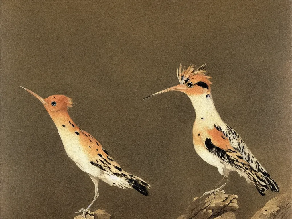 Prompt: Hoopoe. Simple, realist painting by Audubon