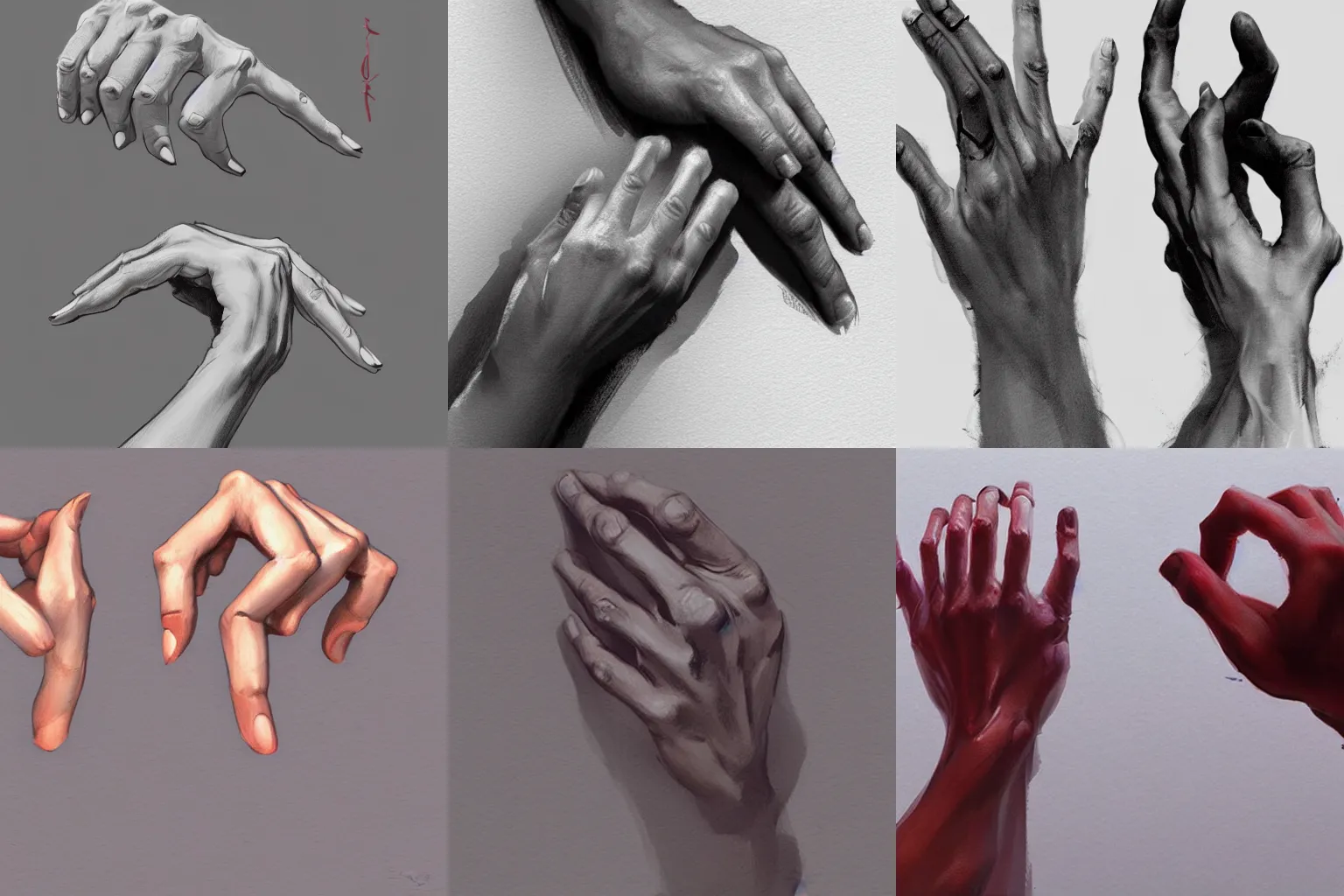 Prompt: hands. reference, tutorial, practice. Greg Rutkowski