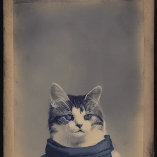 Image similar to a cat that is sitting on the ground, a silk screen by josef jackerson, featured on flickr, fluxus, cyanotype, ambrotype, calotype