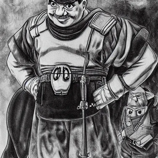 Prompt: Hitler dwarf, super detailed highres paining by Akira Toriyama