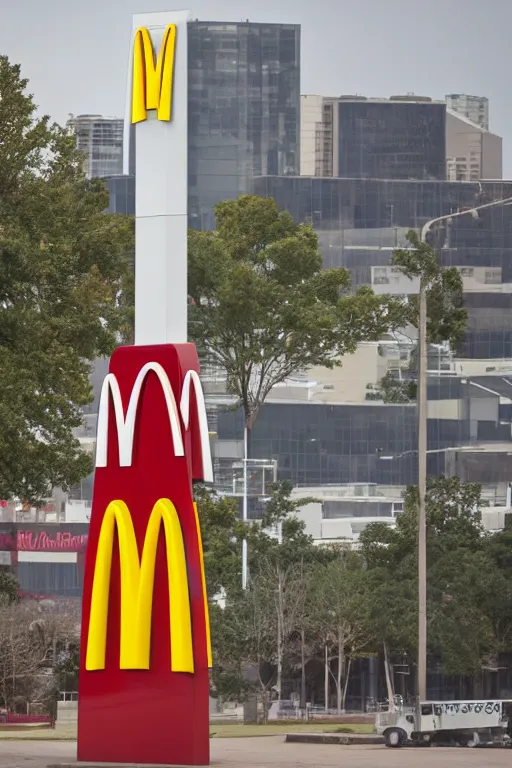 Prompt: tallest mcdonalds hamburger, commercial photography