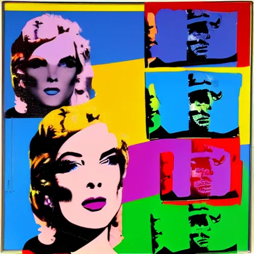 Prompt: original Warhol pop art painting - WinAmp Mp3 Player - 1960 Paint on Canvas