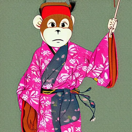 Image similar to a monkey in a kimono