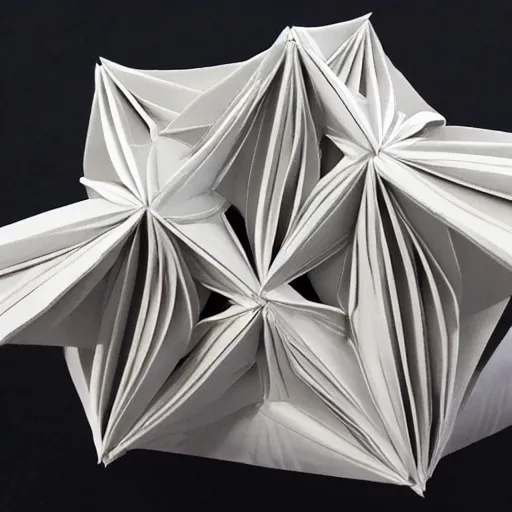 Prompt: origami megastructure, extremely high definition, hyper detailed, intricate