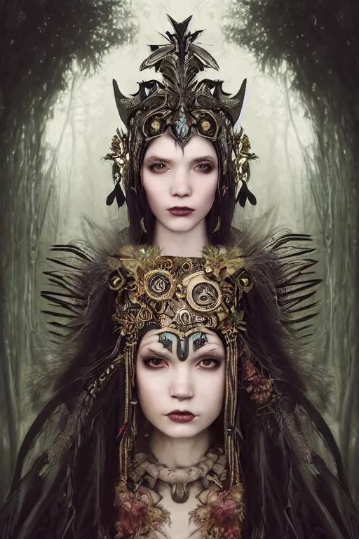 Image similar to A masterpiece ultrarealistic portrait of a Irristible angel princess tribal-shaman-knight-witch-ghost with Skull Iron mask. baroque renaissance girl in the night forest. medium shot, intricate, elegant, highly detailed. trending on artstation, digital art, by Stanley Artgerm Lau, WLOP, Rossdraws, James Jean, Andrei Riabovitchev, Marc Simonetti, Yoshitaka Amano. background by James Jean and Gustav Klimt, light by Julie Bell, 4k, porcelain skin.