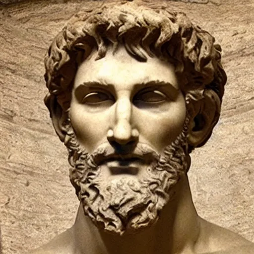 Prompt: Michelangelo's David with a beard