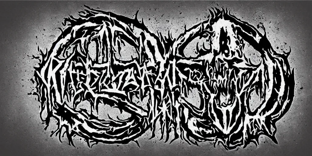 Prompt: 90s old school death metal band logo