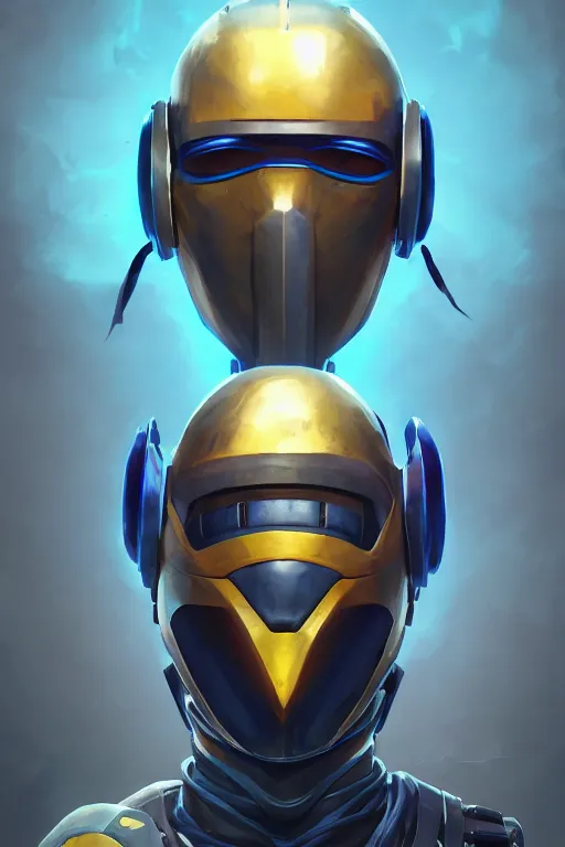 Image similar to epic mask helmet robot ninja portrait stylized as fornite style game design fanart by concept artist gervasio canda, behance hd by jesper ejsing, by rhads, makoto shinkai and lois van baarle, ilya kuvshinov, rossdraws global illumination radiating a glowing aura global illumination ray tracing hdr render in unreal engine 5