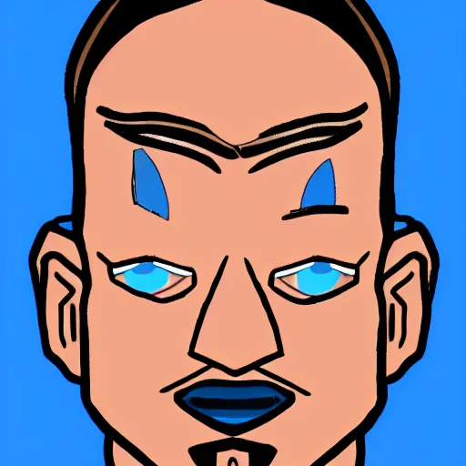 Image similar to a drawing of a man with blue eyes, a character portrait by lichtenstein, reddit contest winner, digital art, sketchfab, concept art, handsome