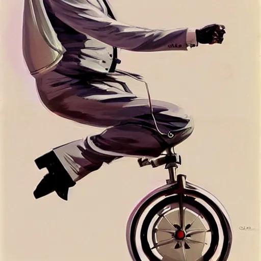 Image similar to concept art for a car unicycle, painted by syd mead, high quality