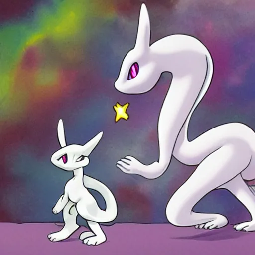 Image similar to mewtwo and mew