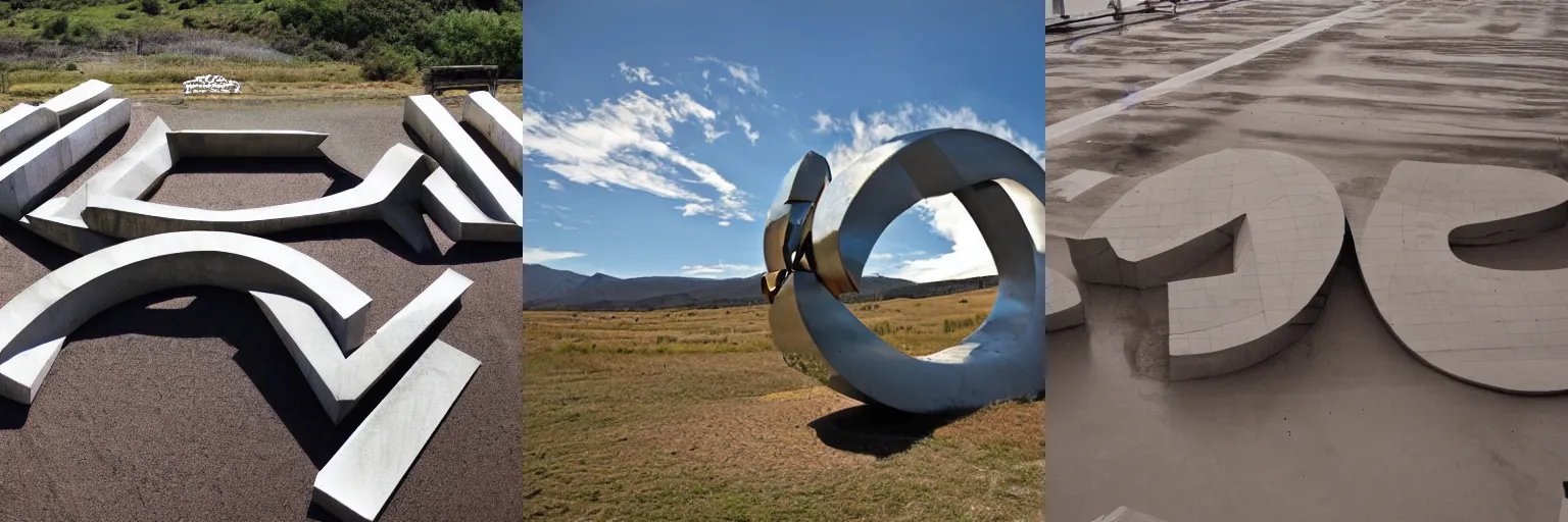 Prompt: The letter \'H\' as a huge sculpture, travel photograph, travelogue blog