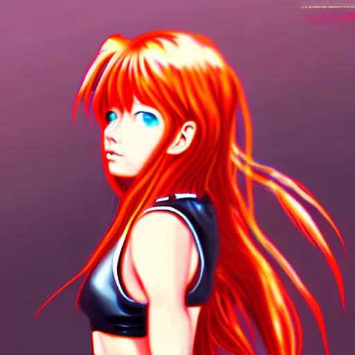 Prompt: asuka langley, digital art, illustration, artstation, highly detailed, cinematic wallpaper, full body