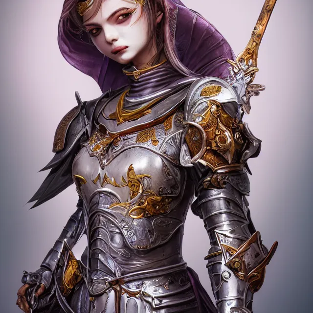 Prompt: studio portrait of lawful good colorful female holy knight paladin as absurdly beautiful, elegant, young sensual pretty woman, ultrafine hyperrealistic detailed face illustration by kim jung gi, irakli nadar, intricate linework, sharp focus, bright colors, matte, octopath traveler, final fantasy, unreal engine highly rendered, global illumination, radiant light, intricate environment