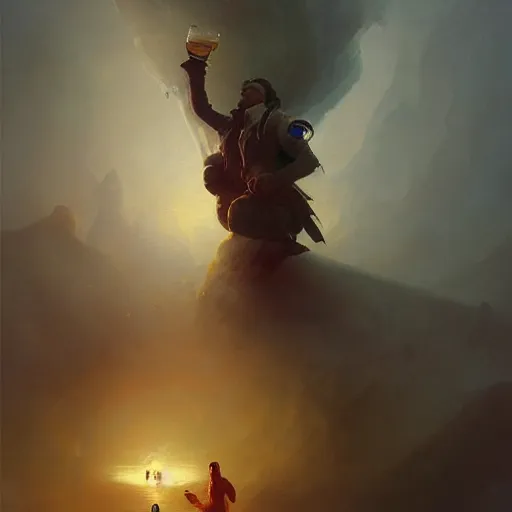 Image similar to poland guy drinking beer made by ivan aivazovsky, peter mohrbacher, greg rutkowski volumetric light effect broad light oil painting painting fantasy art style sci - fi art style realism premium prints available artwork unreal engine