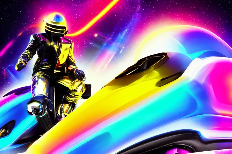 Image similar to lisa frank daft punk octane render 4k trending on flickr