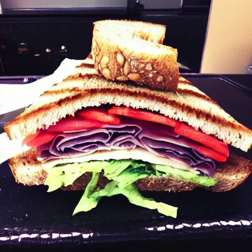 Image similar to photo of a sandwich that looks like elton john